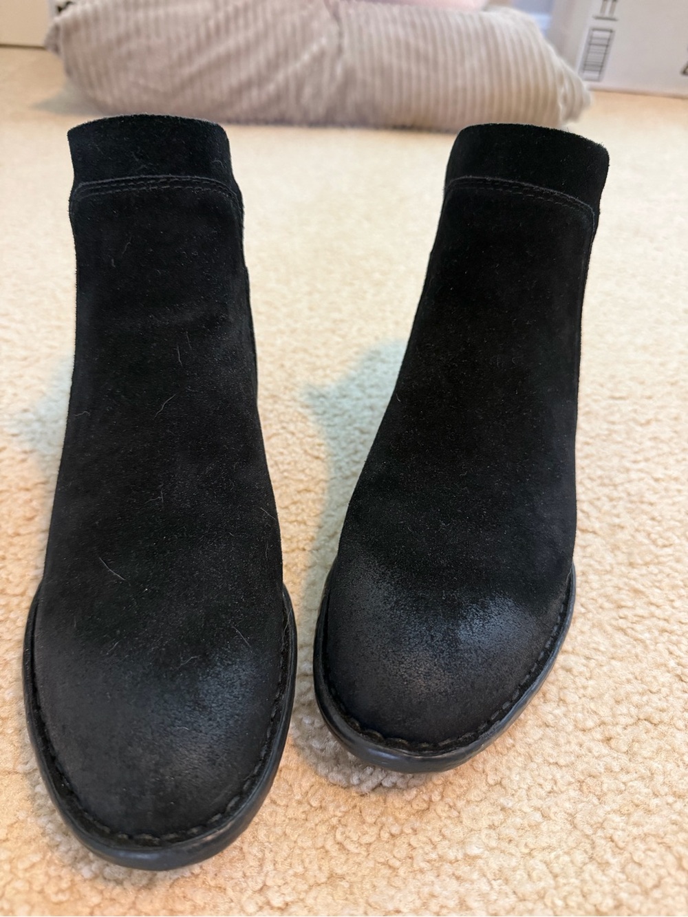 Born Women's Black Suede Ankle Booties - Sleek Slip-On Style